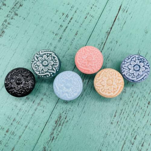 Ceramic Dresser Knobs, 1 Pack 34mm Door Handles for Furniture Dresser Drawers Perfect Replacement of Porcelain Cabinet Pull Knob