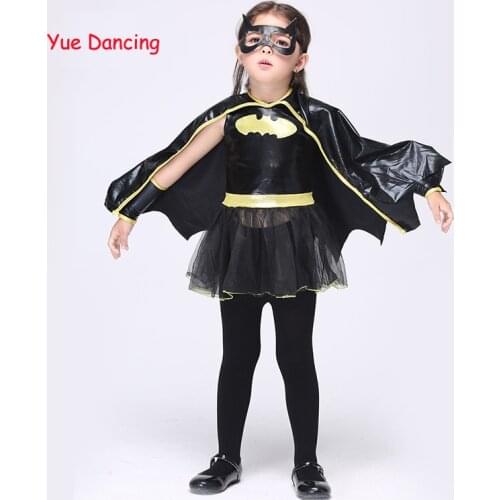 Baby Halloween Custome Batmen Kids Dresses Fancy Performance Fancy Clothes Masquerade Party Children Cosplay Outfit For Girls