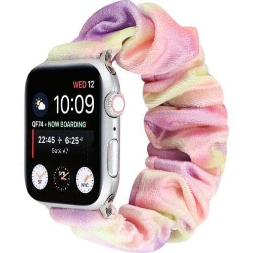 Scrunchie Elastic Plush Watch Strap For Apple Watch 6 5 4 3 2 1 SE Lady Women Style Watchband For iWatch 44mm 40mm 42mm 38mm
