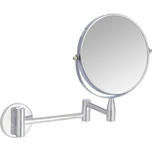 Basics Wall-Mounted Vanity Mirror - 1X/5X Magnification, Chrome