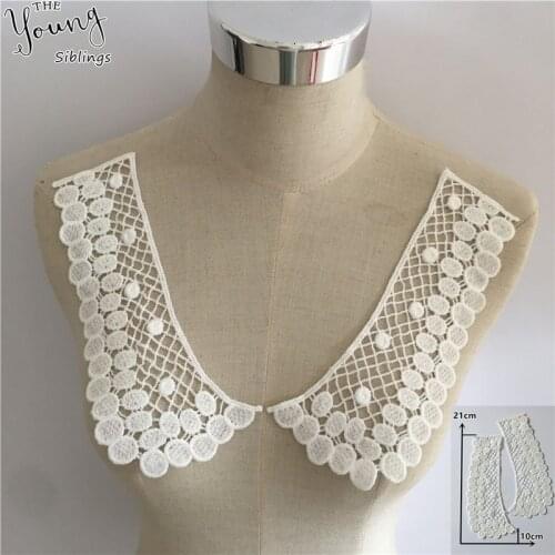 New arrive Embroidery False collar Hollow out Applique DIY Sewing Lace Neckline Fabric Dresses Accessories Supplies YL1704
