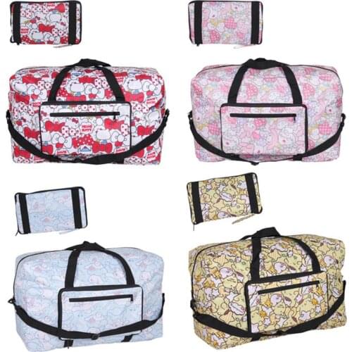 New Fashion Cartoon Girls Woman Big Waterproof Nylon Fold Travel Bags Kids Messenger Bag For Children