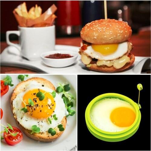 New Silicone Hand Egg Pancake Rings Tools Round Frying Egg Poachers Cake Mold Kitchen Baking Pastry Accessories for Breakfast