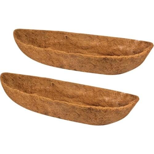 Window Box Flower Basket 2pcs/1pcs 28/30/36/48inch Coco Liner Trough Half Moon Shaped Planter Liner Wall-mounted Wedding Use