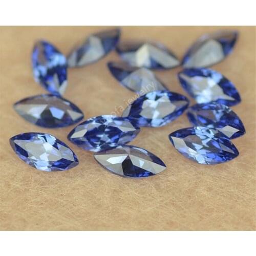 Wholesale 5A 1.5x3-10x20mm Light Blue CZ Stone Marquise Cut Loose Synthetic Tanzanit-e Cubic Zircon Gems For Jewelry Making
