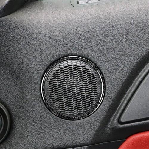 Carbon Fiber Interior Decoration Speaker Decal Ring Frame Cover Trim for Ford Mustang Car Stylish Stickers Accessories Brand New