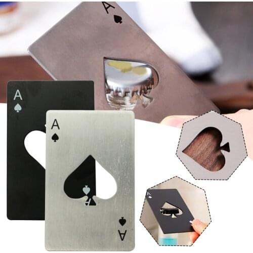 Bottle Opener Spades A Creative Stainless Steel Credit Card Size Beer Can Opener Kitchen Bar Tools Birthday Gifts Party Supplies