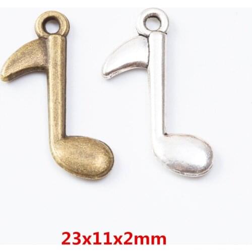 70 pieces of retro metal zinc alloy Musical notes pendant for DIY handmade jewelry necklace making 7206