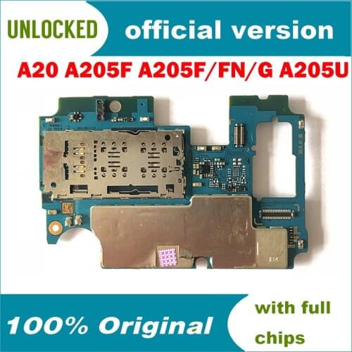 Factory Unlock Motherboard For Samsung Galaxy A20 A205F A202F Original Logic Board ainboard For Galaxy A20 A205F With Full Chips