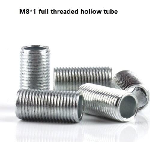10-100mm M8*1 whole threaded hollow tube threaded rod hollow tube DIY Lighting Accessories free shipping