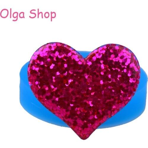 PYL421 36.5mm Heart Silicone Mold for Fondant, Cake Decoration, Gum Paste, Soap, Resin Clay, Chocolate, Jewelry, Food Safe