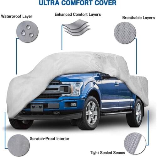 Truck Dust Cover Anti-Wind, Rain, UV Truck Protection Cover for Ford F150 Ram 1500 Chevy Silverado GMC Sierra Toyota-Tundra