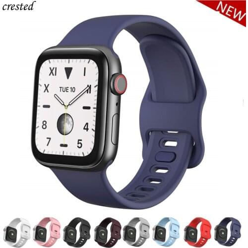 Sport strap for Apple watch band 44mm 40mm iWatch band 38mm 42mm Liquid Silicone watchband bracelet Apple watch serie 6 5 4 3 se