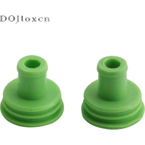 20/50/100/200/500/1000 Pcs Green 9.5 9.8 Series Rubber Seal Super Sealed Silicone For Wire Seals Waterproof Automotive Connector