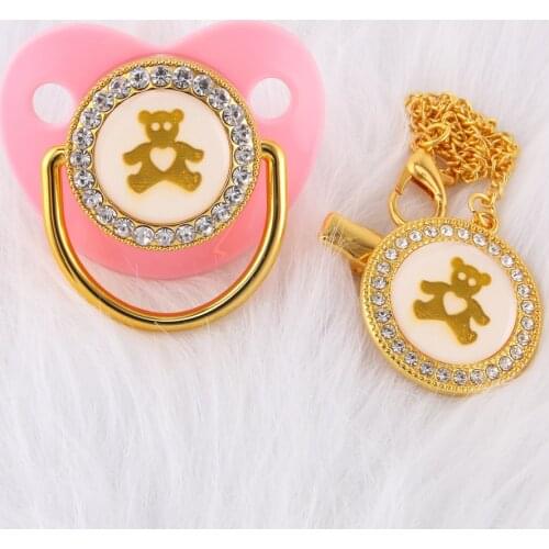 Luxury Bing Pacifier For Baby Boy Girls Pacifier Baby Silicone Infants Soother Baby Gums Pacifier Chain Clip Set Chupete de bebe