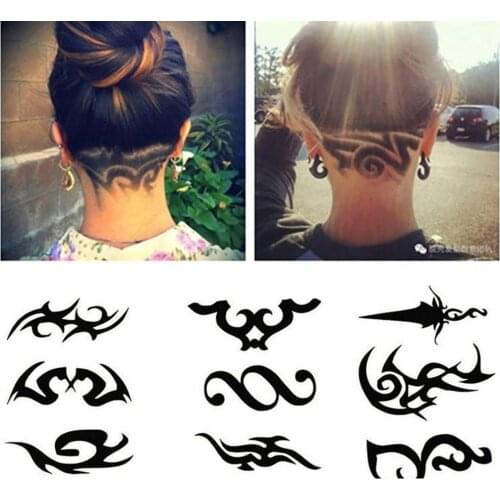 Tattoo Template Stencil Elastic Reusable DIY Diverse Styles Plastic Hair Styling Model for Hair Salon Styling Tools Accessories