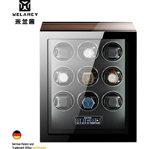 High-End Watch Winder Box Auto 2 4 6 9 12 24 Mechanical Watches Wood Mabuchi Motor LCD Touch Screen Glass Accessories Storage