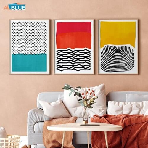 Modern Multicolored Abstract Geometric Wall Art Canvas Painting Picture Posters and Prints Gallery Kids Kitchen Home Decor