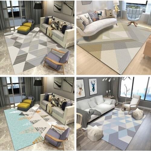 Modern Anti-slip Indoor Carpet Decorative Printed Rugs Bedside Mat Living Room Bedroom Bay Window Sofa Floor Decorative Rug