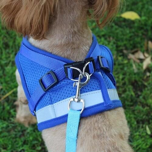Pet Dog Chest Strap With Traction Rope Dog Traction Vest Adjustable Soft Breathable Dog Harness Nylon Mesh Vest Pet supplies