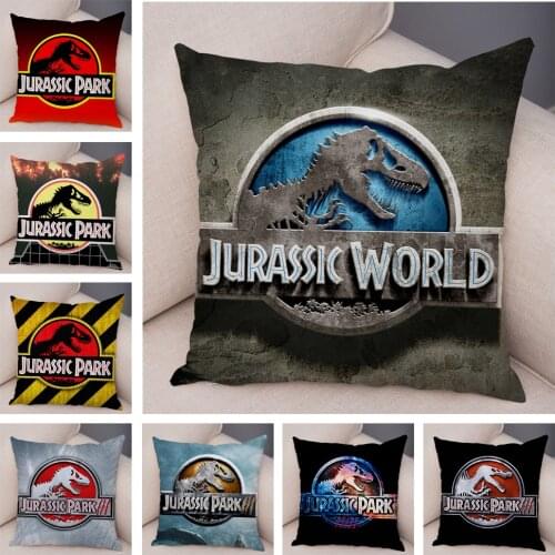 Super Soft Plush Pillow Case for Sofa Home Car Jurassic Park Pillowcase Decor Classic Movie Dinosaur Cushion Cover 45x45cm