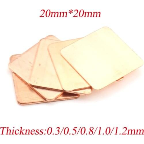 1PCS 0.3 0.5 0.8 1.0 1.2 mm Laptop Copper Sheet Plate Strip Shim Thermal Pad Heatsink Sheet For GPU CPU VGA Chip RAM Cooling