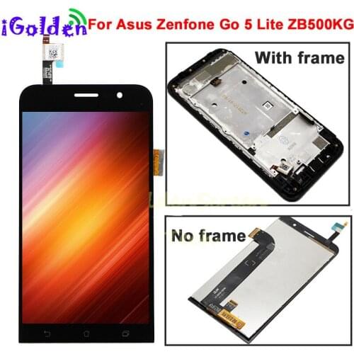 High Quality For Asus Zenfone Go 5 Lite ZB500KG LCD Display Matrix Panel Touch Screen Digitizer Assembly Replacement with frame