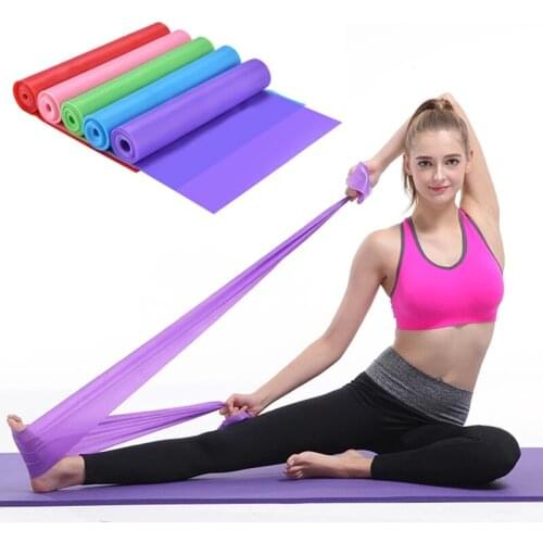 Yoga Pilates Stretch Resistance Band Exercise Fitness Band Training Elastic Exercise Fitness Rubber 150cm natural rubber Gym