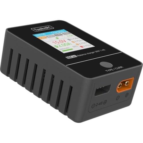 ToolkitRC M4AC 30W LiPO LiFE LiHV Compact AC Charger 1-4S XT30/ XT60 Interface for RC Model FPV Racing Freestyle Drone Batteries