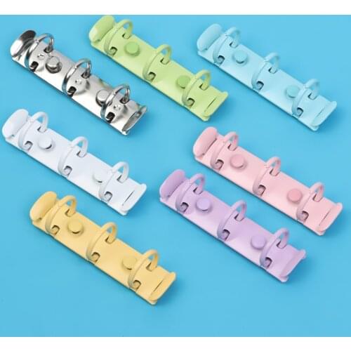 DIY 3 Holes Binder Clip Colorful Metal Spiral Rings Notebook Binding Hoops File Folder Refillable Office Supplies Stationery
