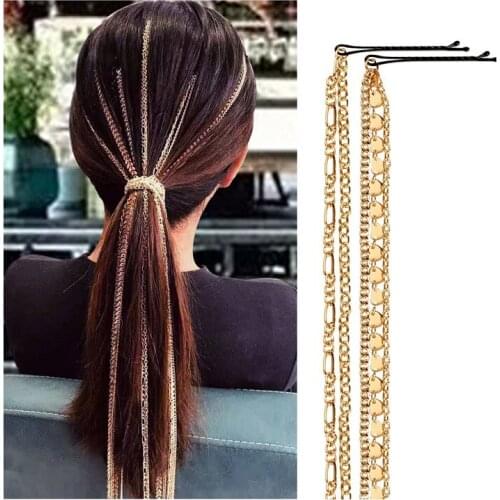 Find Me Simple Alloy Hair Chain Yellow Disc Tassel Hair Chain For Women Fashion Head Jewelry