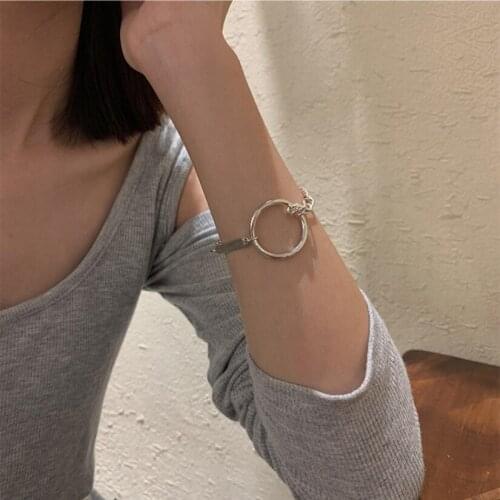 Simple Strip Round Loop Splicing Bracelet For Women Hip Hop Trendy Mothers Day Party Gift Fine Jewelry 224
