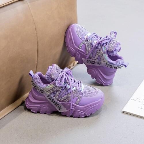 Women Vulcanized Shoes Fashion Purple Color Womens Casual Sneakers 2021 Female Sports Shoes Platforms Lady Chunky Sneakers