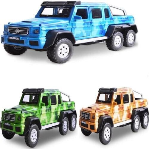 1:32 Off-Road Alloy Car Camouflage Off-Road Car Model Six Wheel With Sound And Light Toy Car Model Children Birthday Gift