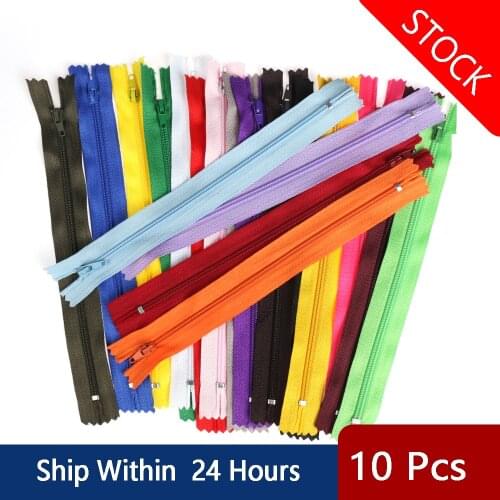 10Pcs/lot 20cm Length Colorful Nylon Coil Zippers for Cloths Tailor Trousers Clothing Garment Sewing Handcraft DIY Accessories