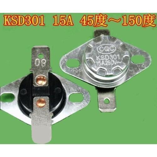 10 pcs 15A 250V Thermal Switch Ksd301 70 Degree Normally Closed Jump Thermostat Temperature Switch