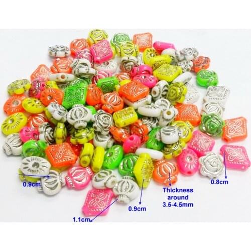 100 PCS S018 bulk Colorful multi color Pony round Charms Loose Beads for bracelet necklace girls kids shchool crafts