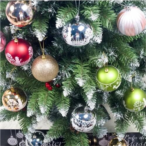 12Pcs/Set 8cm Christmas Ball Bauble Xmas Tree Hanging Ornament Christmas Decorations Gift Colorful Ball Happy New Year