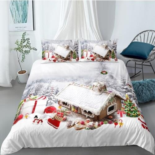 3D Duvet Cover Set Bedding Sets Quilt Covers Pillow Cases Full Double Single King Queen Size Christmas Food White Bedding Sets