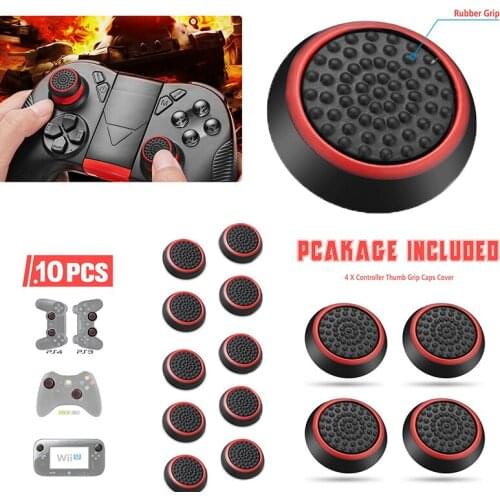4PCS/10PCS Thumb Stick Grips Caps Joystick Cap Cases Slim Silicone Thumb Protect Cover For Xbox PS3/PS4/PS4 Pro Accessories