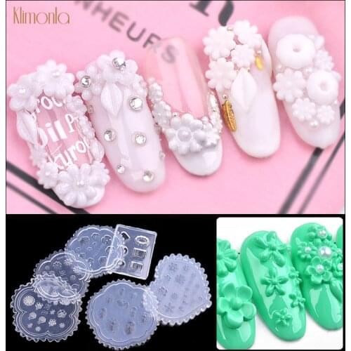 6pcs 3D Acrylic Nail Stamping Mold DIY Carving Nail Template Plates UV Gel Polish Nail Art Decoration Manicure Tools