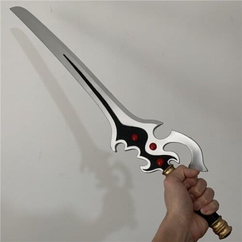 80cm 1:1 Chinese Tai Chi Black White Sword Dragon Sword Cosplay Weapon PU Foam Toy Model