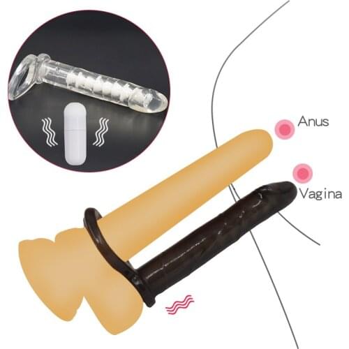 Double Penetration Anal Vibrator Penis Strapon Dildo Vibrator Strap On Penis Anal Plug For Men Intimate Adult Sex Toy For Couple