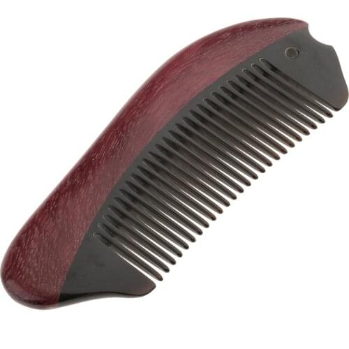No Static Unbundling Handmade Purpleheart Wood Buffalo Horn Beard