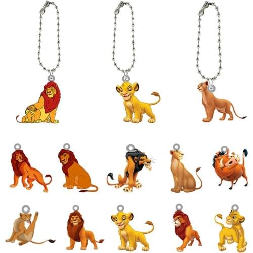 Disney The Lion King Cartoon Pattern Keychain Personality Design Backpack Schoolbag Keychain Epoxy Cartoon Accessories