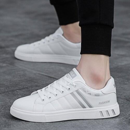 Black White Leather Sneakers Men Casual Shoes Man Leather Shoe Lace Up Comfort Sport Shoes Men Casual Designer Trainer Sneakers