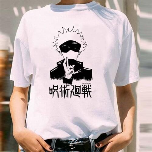 Jujutsu Kaisen Itadori Yuji Women Short Sleeve T-shirts Loose Gojo Satoru Print Japanese Style Punk O-Neck T Shirt Dropship Tops