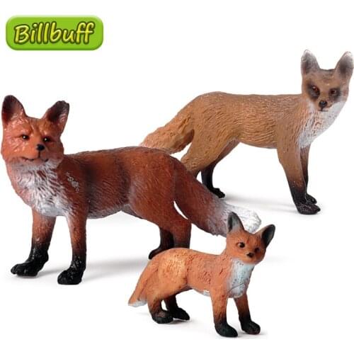 New DIY Simulation Wild Animal Toy Plastic Action PVC Model Fox Baby Figures Collection Doll Toy for Children Kid Cognitive Gift