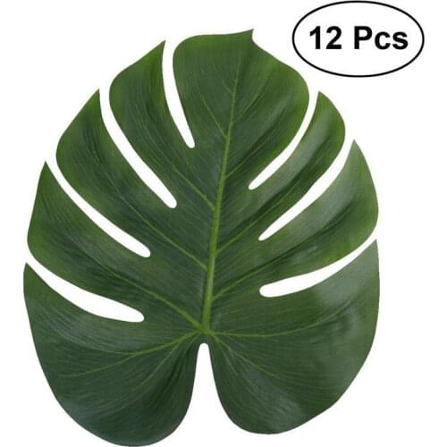 12pcs Artificial Tropical Palm Leaves Simulation Leaf for Hawaiian Luau Party Jungle Beach Theme Party Decorations
