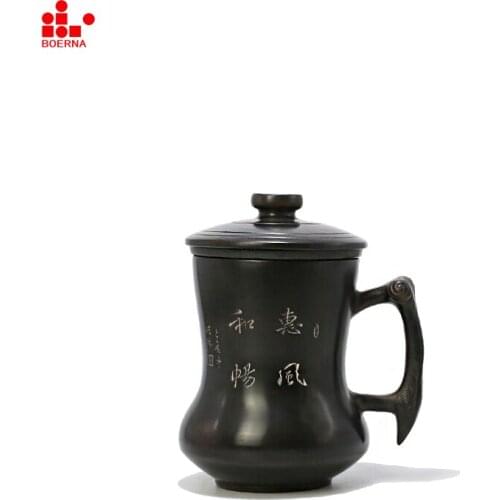 BOERNA nixing pottery tea mug Environmental protection material handmade filter liner Safe packing dahongpao ceramic Drink cup